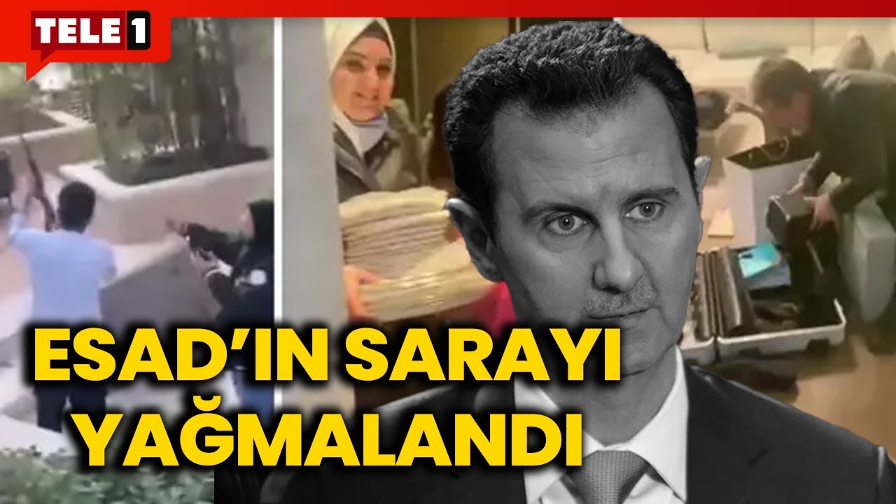 Suriye’de büyük çöküş! Esad’ın sarayı talan edildi!